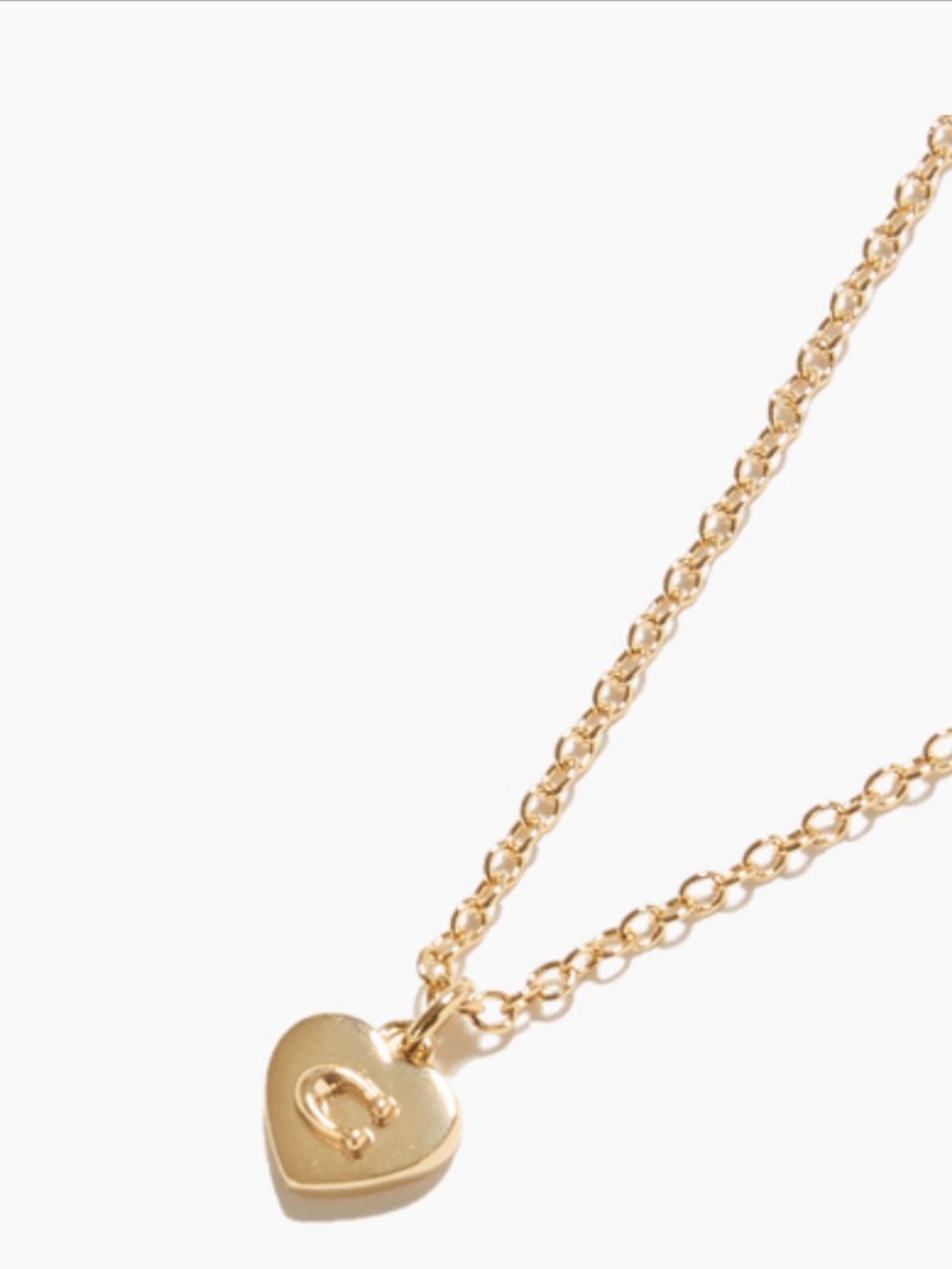 NWT Coach Heart-Shaped Pendant Necklace – 14k Gold Over Brass